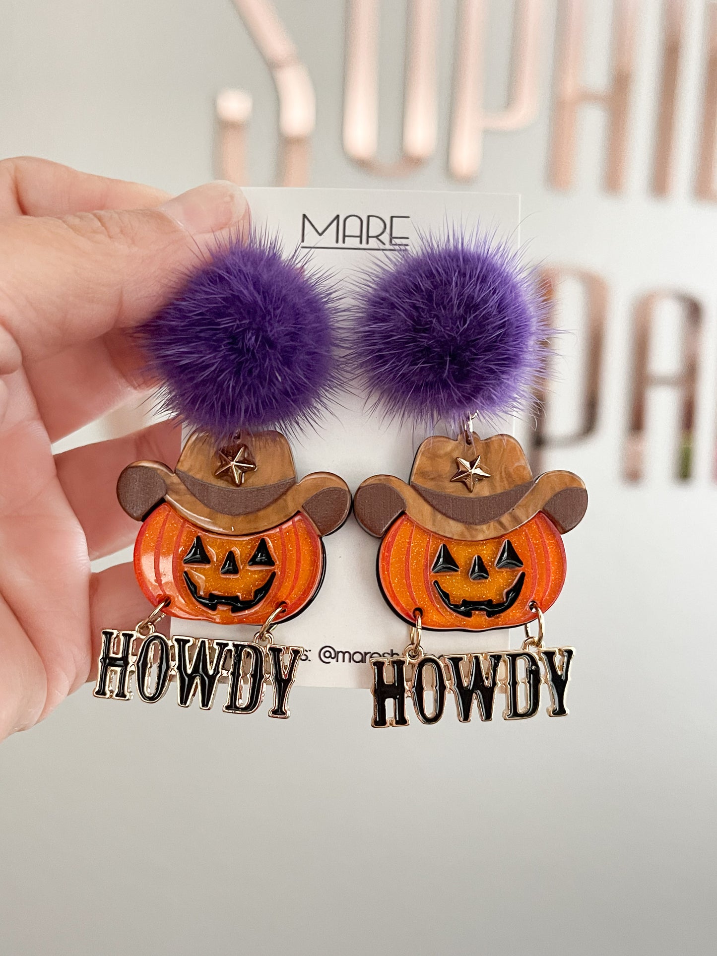 Howdy Pumpkin Earrings